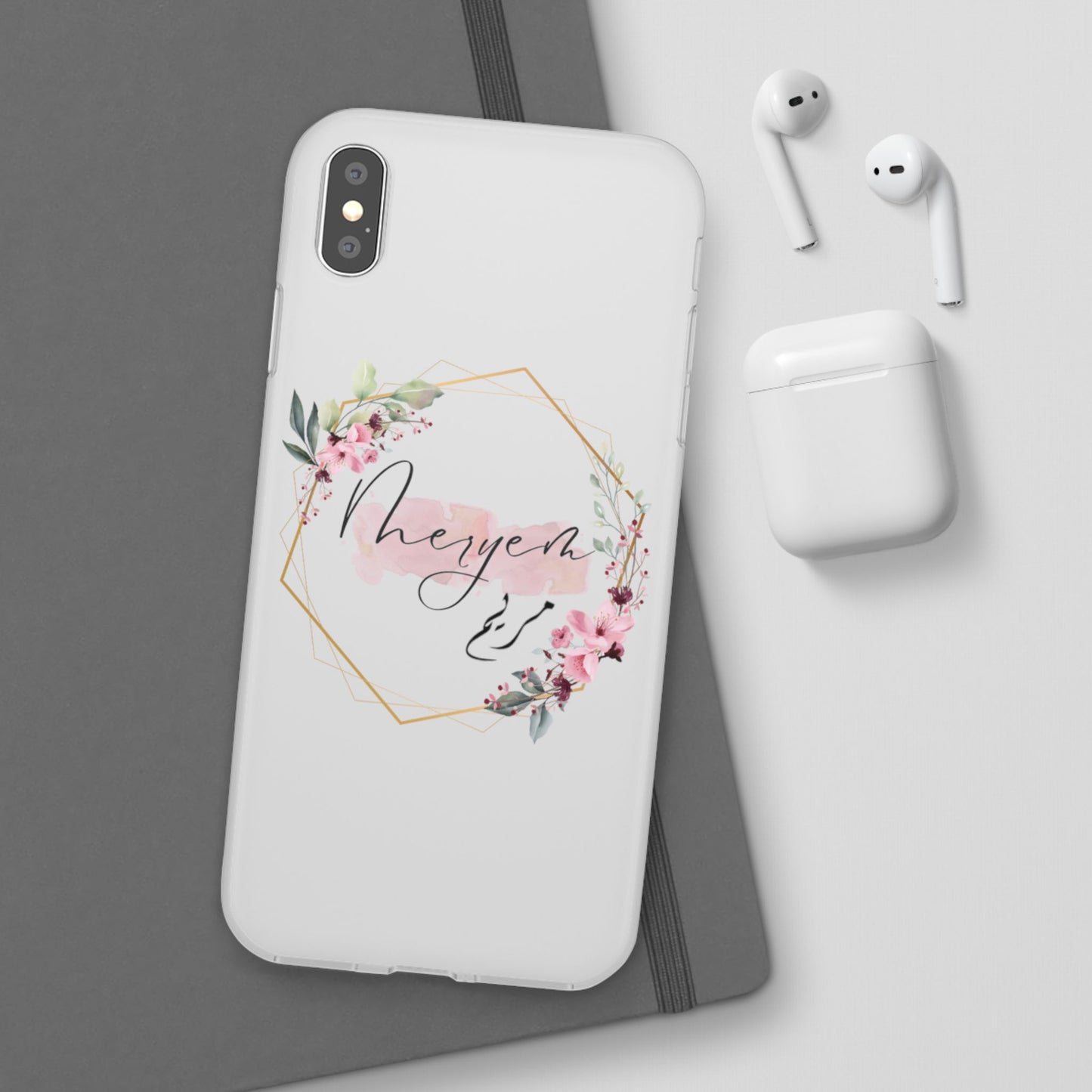 iphone/samsung hoesje transparant gepersonaliseerd naam/arabisch